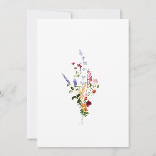 Colorful Watercolor Wildflower Wedding 招待状 (裏面)
