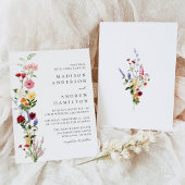 Colorful Watercolor Wildflower Wedding 招待状