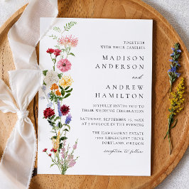 Colorful Watercolor Wildflower Wedding 招待状
