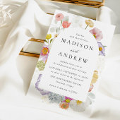 Colorful Watercolor Wildflower Wedding 招待状