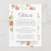 Colorful Watercolor Wildflower Wedding Details エンクロージャーカード (正面)