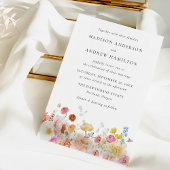 Colorful Watercolor Wildflower Wedding Invitation 招待状