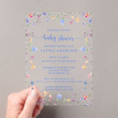 Colorful Watercolor Wildflowers Baby Shower アクリル招待状 (インサイチュ (ポータブル))