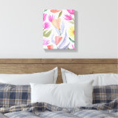 Colorful Watercolor Wildflowers | Hand Painted キャンバスプリント (インサイチュ (寝室))