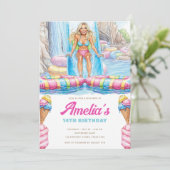 Colorful Waterpark Girl Teen Birthday 招待状 (スタンド正面)