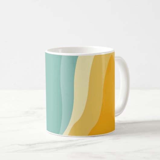 Colorful wave lines personalized コーヒーマグカップ (正面右)