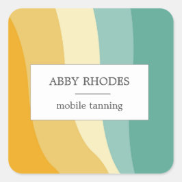 Colorful wave lines personalized スクエアシール