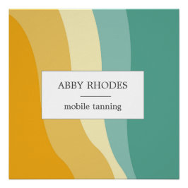 Colorful wave lines personalized ポスター