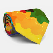 Colorful Wave Retro Painting Abstract Art ネクタイ (ロール)