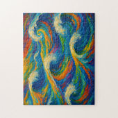 Colorful Waves Texture Painting ジグソーパズル (縦)