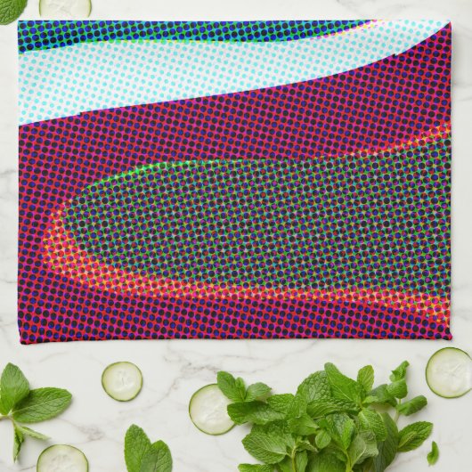 Colorful Wavy Abstract 612 キッチンタオル (折り畳み)