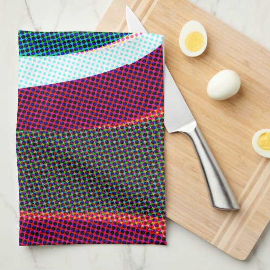 Colorful Wavy Abstract 612 キッチンタオル (四つ折り)