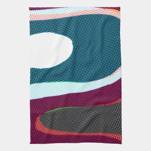 Colorful Wavy Abstract 612 キッチンタオル (縦)