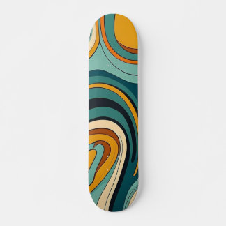 Colorful Wavy Abstract Skateboard Design スケートボード