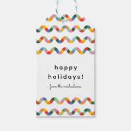 Colorful Wavy Line Stripes Gift Tag ギフトタグ
