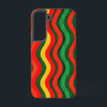 Colorful Wavy Pattern  Samsung Galaxy S22ケース<br><div class="desc">Style up your Samsung phone with this Colorful Wavy Pattern Case,  featuring bold red,  green,  and yellow curvy lines on a textured dark green background. This retro-inspired abstract design adds a unique and trendy look while ensuring your phone stays protected and sleek.</div>