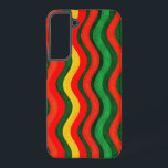Colorful Wavy Pattern  Samsung Galaxy S22 ケース<br><div class="desc">Style up your Samsung phone with this Colorful Wavy Pattern Case,  featuring bold red,  green,  and yellow curvy lines on a textured dark green background. This retro-inspired abstract design adds a unique and trendy look while ensuring your phone stays protected and sleek.</div>