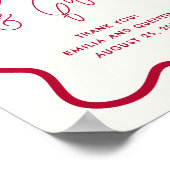 Colorful Wavy Retro Wedding Cards & Gifts Sign ポスター (角)