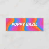 Colorful Wavy Stripes Rainbow CUSTOM Hang Tag スキニー名刺 (正面)