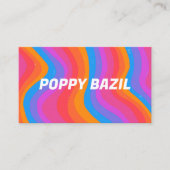 Colorful Wavy Stripes Rainbow CUSTOM Hang Tag 名刺 (正面)