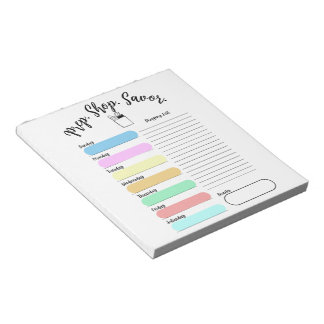 Colorful Weekly Meal Plan Notepad ノートパッド