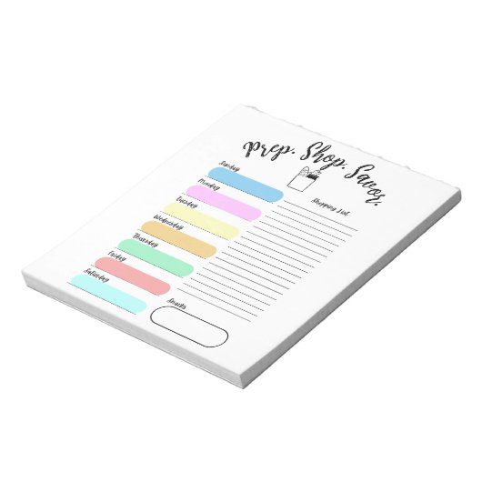 Colorful Weekly Meal Plan Notepad ノートパッド (回転)