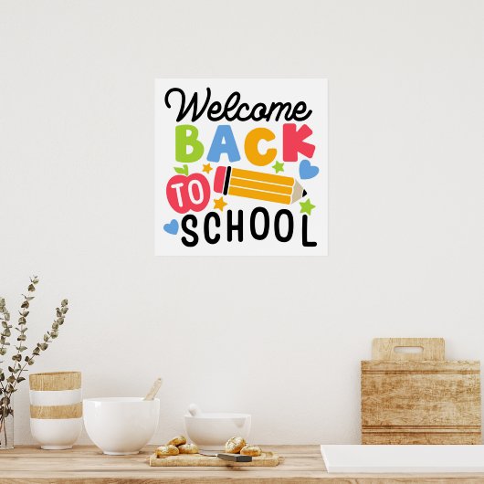 Colorful Welcome Back to School Design ポスター (キッチン)