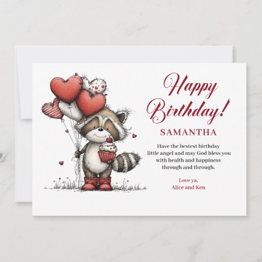 Colorful whimsical animals birthday cheer greeting (正面)