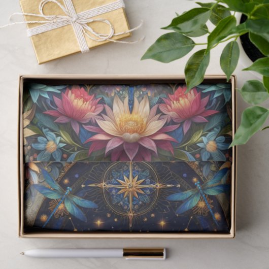 Colorful Whimsical Boho Dragonfly Decoupage 薄葉紙 (ギフト)
