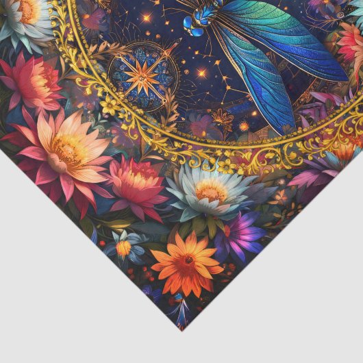 Colorful Whimsical Boho Dragonfly Decoupage 薄葉紙 (詳細)