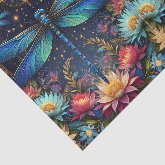 Colorful Whimsical Boho Dragonfly Decoupage 薄葉紙 (詳細)