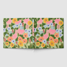 Colorful Whimsical Wildflower Guest Book