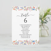 Colorful Whimsical Wildflower Wedding Table Number 招待状 (スタンド正面)