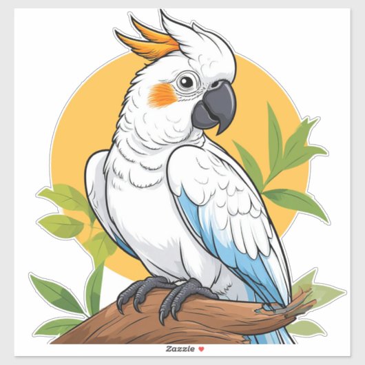 Colorful White Cockatoo シール (シート)