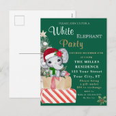 Colorful White Elephant Christmas Holiday Party  シーズンポストカード (正面/裏面)