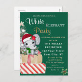 Colorful White Elephant Christmas Holiday Party  シーズンポストカード (正面/裏面)