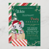 Colorful White Elephant Christmas Holiday Party  招待状 (正面/裏面)