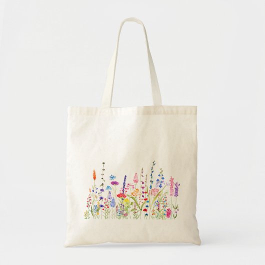 colorful wild flower field トートバッグ (正面)