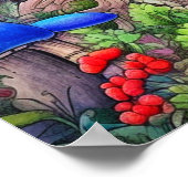 Colorful Wild Psychedelic Mushroom Forest ポスター (角)