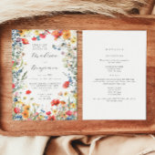 Colorful Wildflower All in One Wedding 招待状
