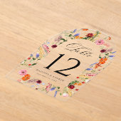 Colorful Wildflower Arch Acrylic Table Number アクリル招待状 (レイダウン)