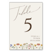 Colorful Wildflower | Beige Table Number テーブルナンバー (正面)
