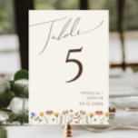 Colorful Wildflower | Beige Table Number テーブルナンバー<br><div class="desc">This colorful wildflower | beige table number is perfect for your simple, whimsical boho rainbow summer wedding. The bright, enchanted pink, yellow, orange, and gold color florals give this product the feel of a minimalist elegant vintage hippie spring garden. The modern design is artsy and delicate, portraying a classic earthy...</div>
