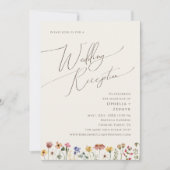 Colorful Wildflower | Beige Wedding Reception 招待状 (正面)