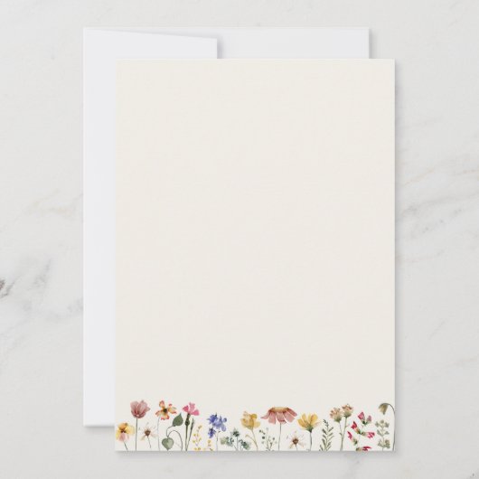 Colorful Wildflower | Beige Wedding Reception 招待状 (裏面)