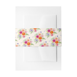 Colorful Wildflower Bloom Whimsical Garden Wedding 招待状ベリーバンド