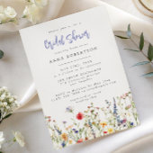 Colorful Wildflower Bridal Shower Invitation 招待状
