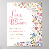 Colorful Wildflower Bridal Shower Welcome ポスター (正面)