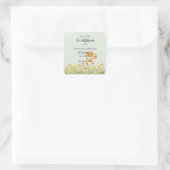 Colorful Wildflower Butterfly 1st Birthday スクエアシール (バッグ)