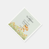 Colorful Wildflower Butterfly 1st Birthday スタンダードカクテルナプキン (角)